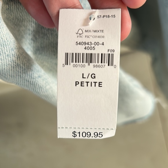 GAP washwell cropped oversized denim jacket Large Petite - Picture 7 of 7